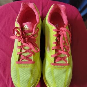 Adidas Women's Lime Green and Pink Running Shoes